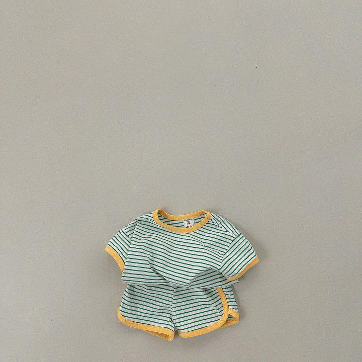 

Детский тонкий полосатый костюм-двойка 80 cm жёлтый