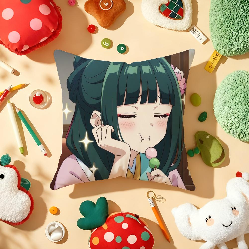 The A-Apothecary Diaries Maomao Cushion Cover Plush Fabric Soft Double-Sided Printed Sofa Warm Winter Home Gift Pillow Cover