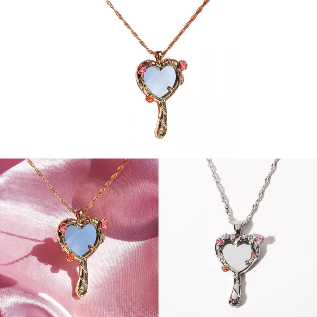 In Spired Heart Shaped Necklace With Copper Material And Rhinestone Accents For Daily Wear