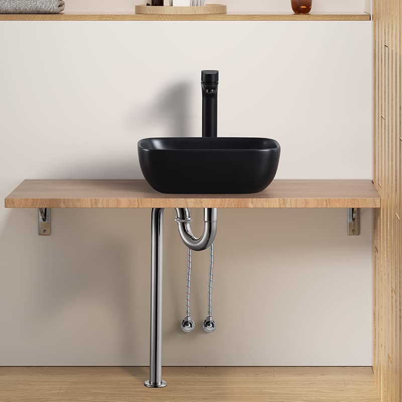 LUYI Black Hand Wash Bowl Set Hand Wash Basin Washbowl 370x260x110mm