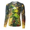 Men's Fashion Printed V-Neck Casual Long-Sleeved T-Shirt Bottoming Shirt Top