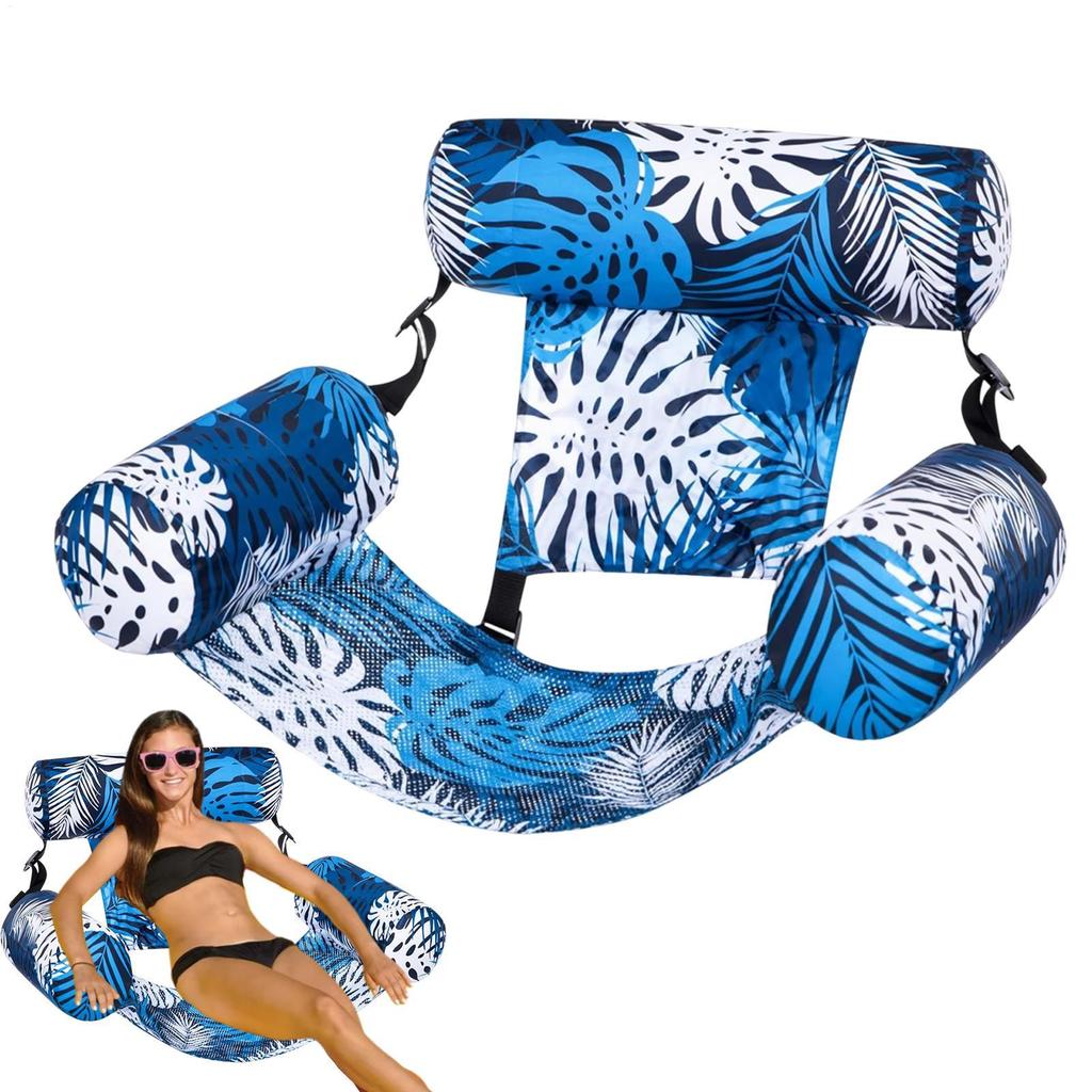 Inflatable pool hammock chair Floating water lounge bed Foldable swimming pool recliner Heavy-duty Pool Floats