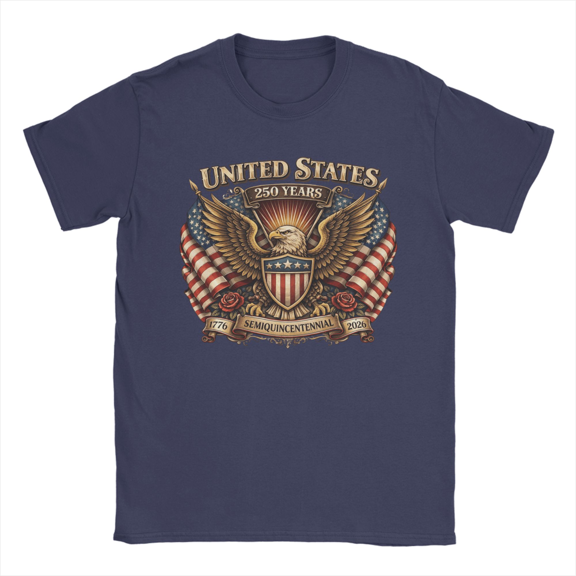 

United States Years Semiquincentennial Eagle T Shirt Summer Cotton T Shirts For Couple Hipster Print Tshirt 4XL