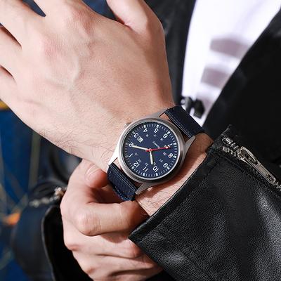 Luminous Men Sport Watch Shock Resistant Wristwatches Simple Nylon Band Male Wrist Watch Quartz Clock