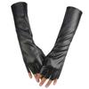 Women Thermals Fleeces Lined Fingerless Gloves Long Cuffs Windproof Winter Gloves For Outdoor Activity And Daily Use