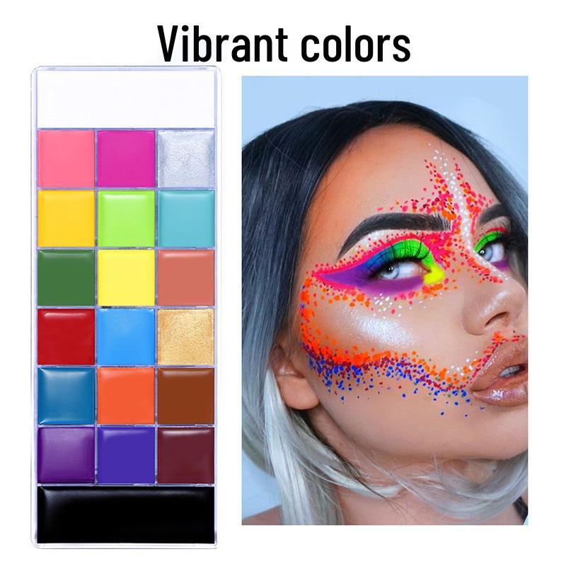 20-Color Oil-Based Face & Body Paint for Halloween & Christmas Makeup