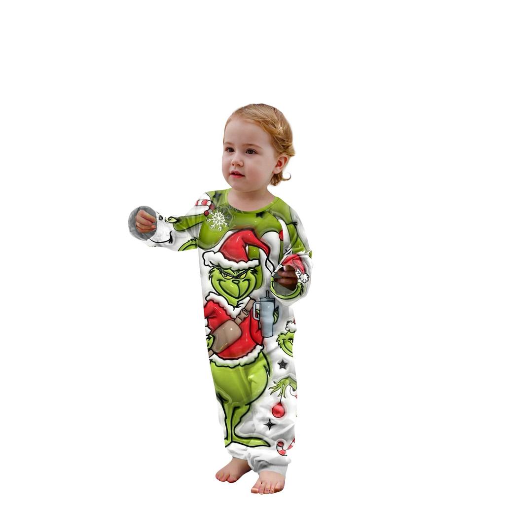 Christmas Prints Family Matching Long Sleeve Tops+Pants Set Family Matching Sets