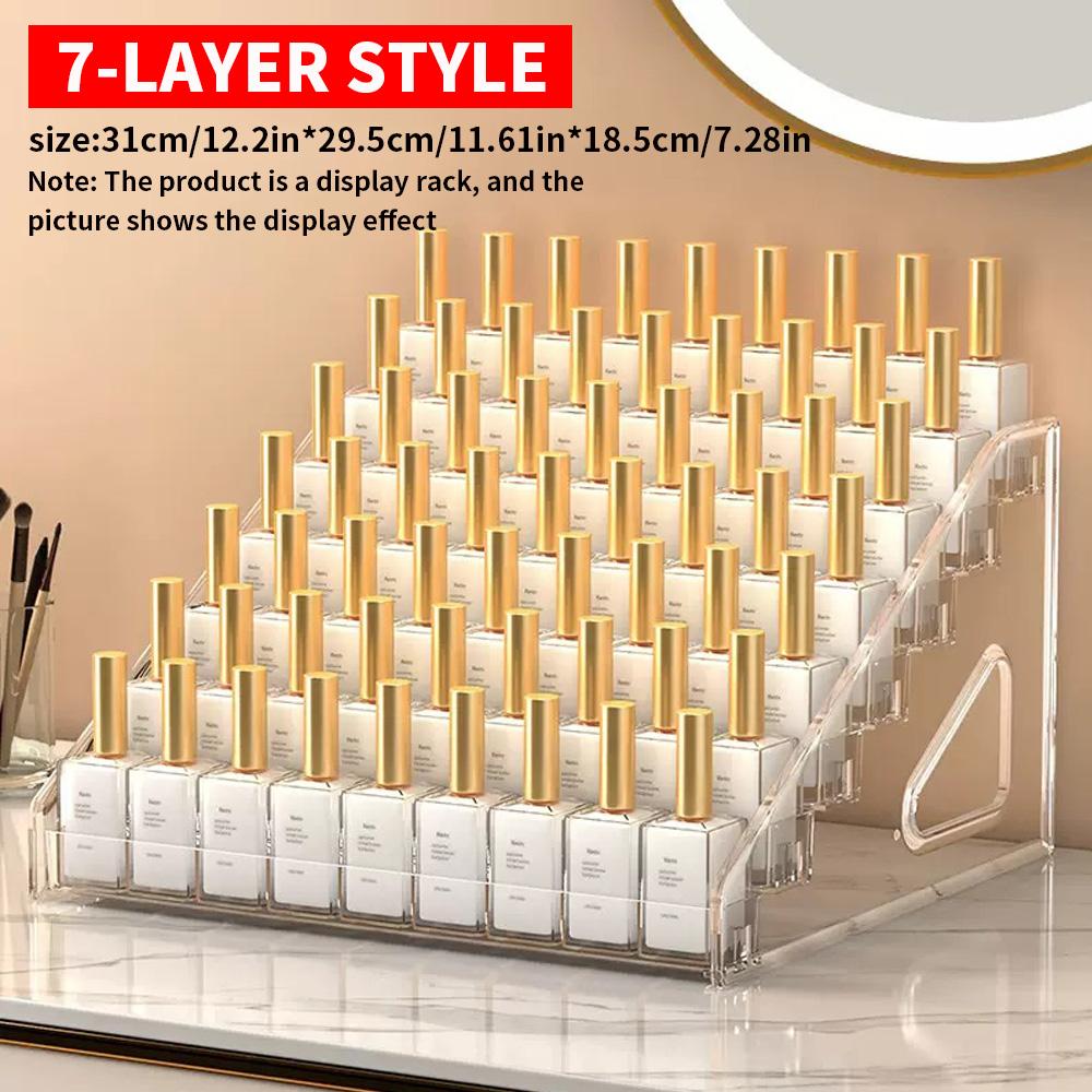 3/4/5/6/7 Layer Acrylic Nail Polish Display Rack Transparent Cosmetics Storage Rack Multi-layer Simple Mounting Rack Bracket