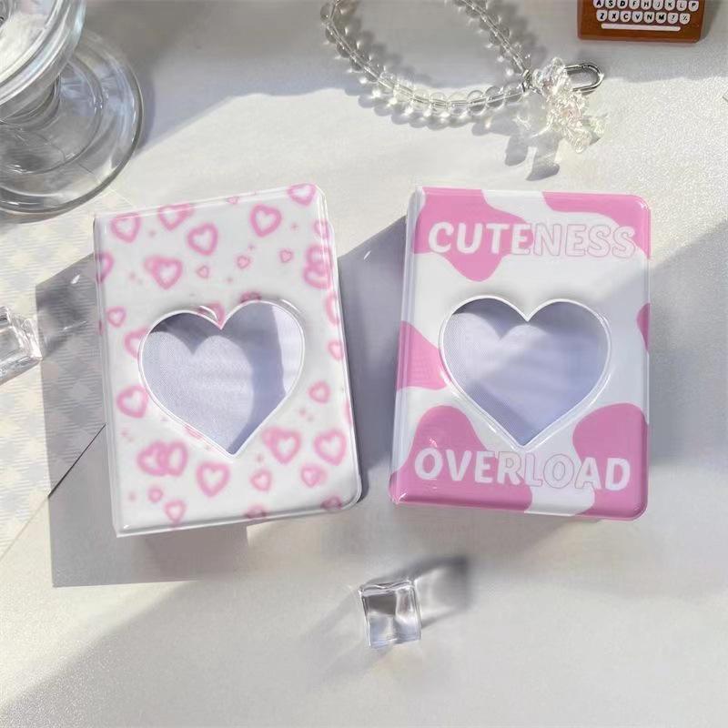 Uroczy album na zdjęcia 3-calowy, pusty, sercowy, etui do przechowywania zdjęć, segregator na karty Kpop, wizytówka, uchwyt na karty ze zdjęciami, 36 kieszeni