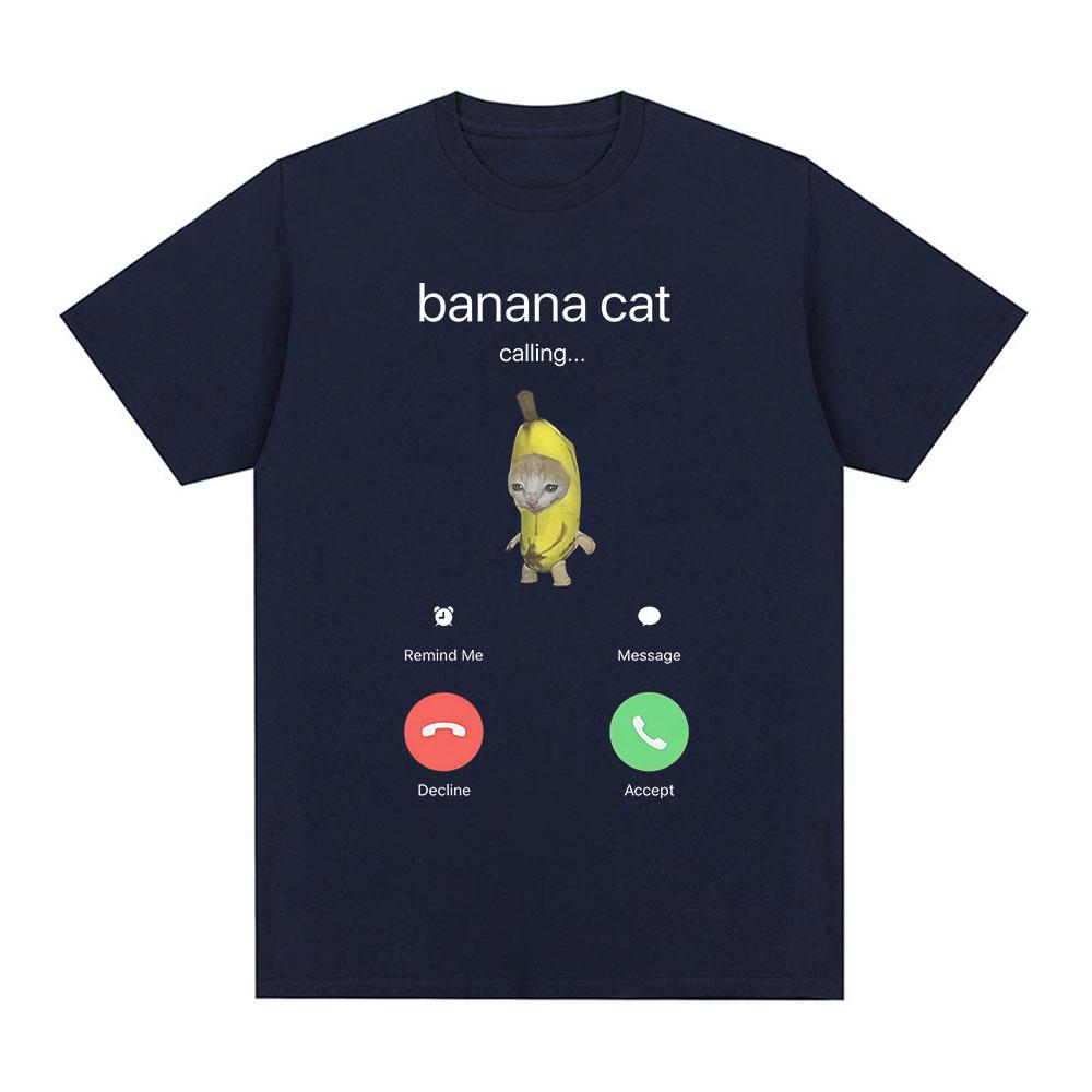 Banana Cat Meme TShirt Funny Cat Lover Gift Viral Meme Shirt Internet Culture Cute Animal Meme Summer Short Sleeves T Shirts