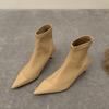 Fashion SUOJIALUN 2025 New Fashion Women Ankle Boot Pointed Toe Slip On Ladies Elegant Short Boots Thin Low Heel Dress Chelsea Pumps Sho
