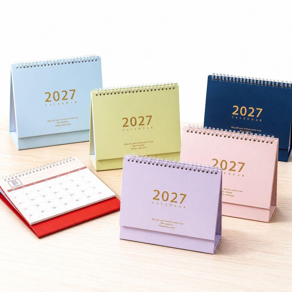 Tragbarer 2027 Desktop Schreibtischkalender Faltbarer Akademischer Planer Bürobedarf