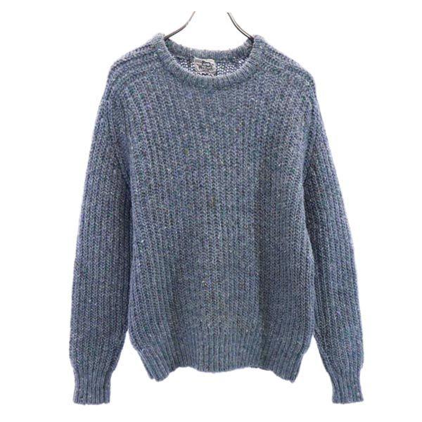 Woolrich 70s White Tag Vintage Long Sleeve Knit Bluish Crew Neck Sweater Men's Used