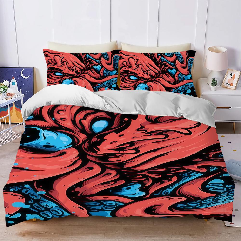 

KRAKEN IMPERIUM Monster Duvet Cover Set Soft Wash Bed 3 Piece Summer Comfortable Student Dormitory Home Baby Bedding Best seller (135x200cm)