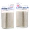 Rice Storage Barrel 2KG Capacity BPA Free Airtight Cereal Container with Measuring Cup Lid for Grain Flour Nuts