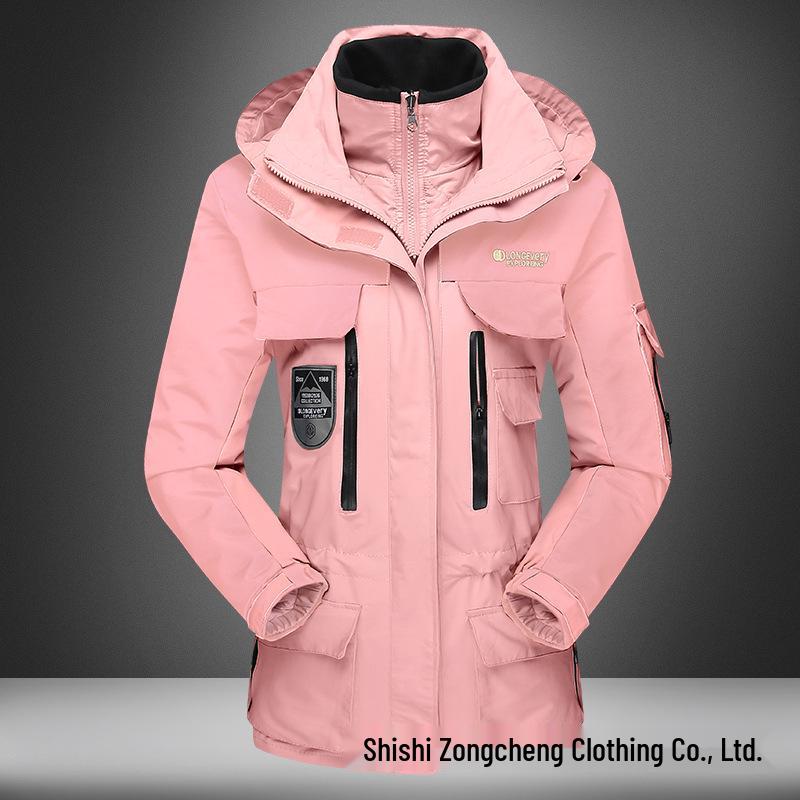 Unisex Windproof Jacket: 3-in-1 Down Cotton Outdoor Fishing Coat