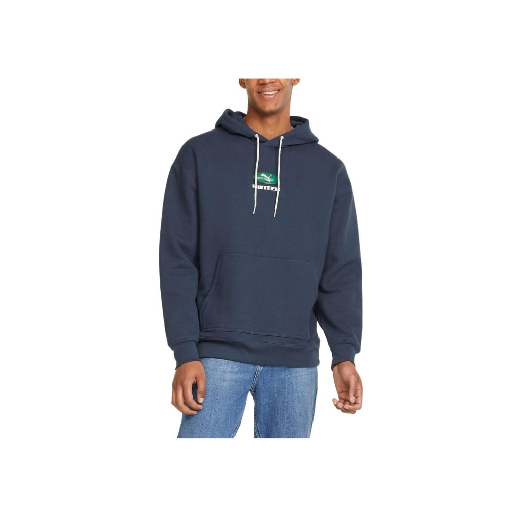 Puma Butter Goods Collaboration SS22 Letter Logo Solid Hoodie Men Tops Blue 534057-84