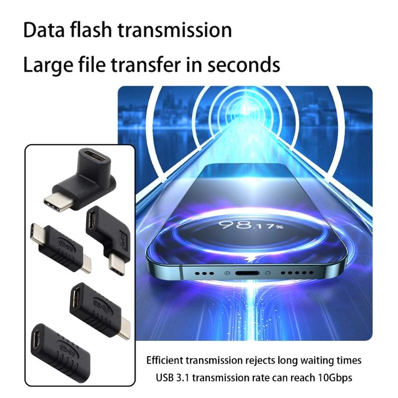 USB C Adapter Type C Coupler Supports 60W Fast Charging and Efficient Data Transfer Male to Female/Male