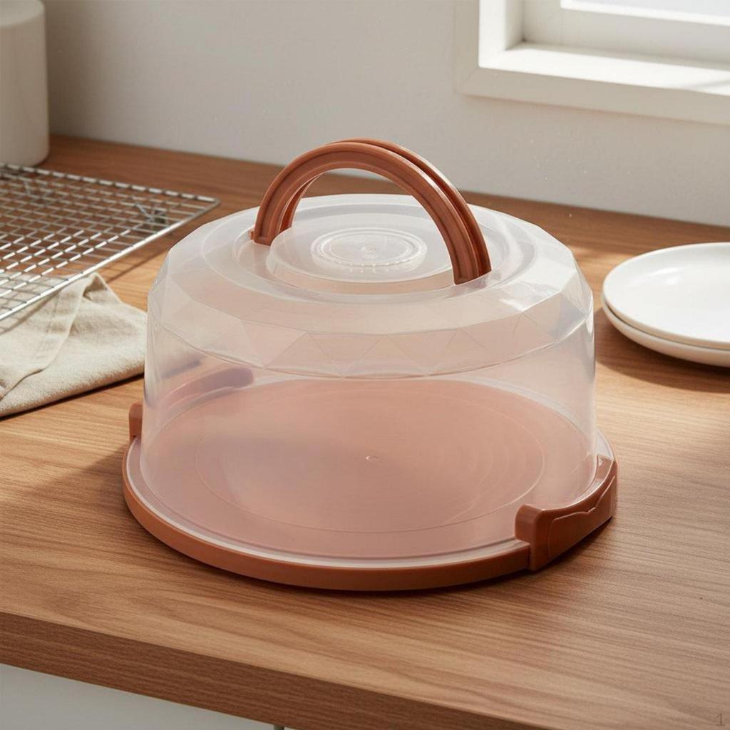 Reusable Birthday Cake Container Versatile Portable Box with Handle Round Food Carrier