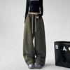 Winter Women's Plush Fleece Wide-Leg Pants - High Waist Loose Fit Shake Grain Velvet and Thickened Casual Pants