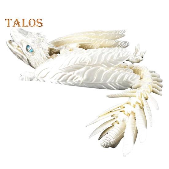 

3D-печатная фигурка дракона из перьев, подвижные суставы, летающая фигурка дракона, шарнирная модель крылатого дракона, игрушка, украшение для домашнего офиса, рабочего стола, орнамент 35cm белый