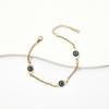 Marineblaues Auge Charm Klassisches Party-Armband Abstandshalter Goldkette Hummer-Verlängerung Zierlich Spirituell Edelstahl Unisex