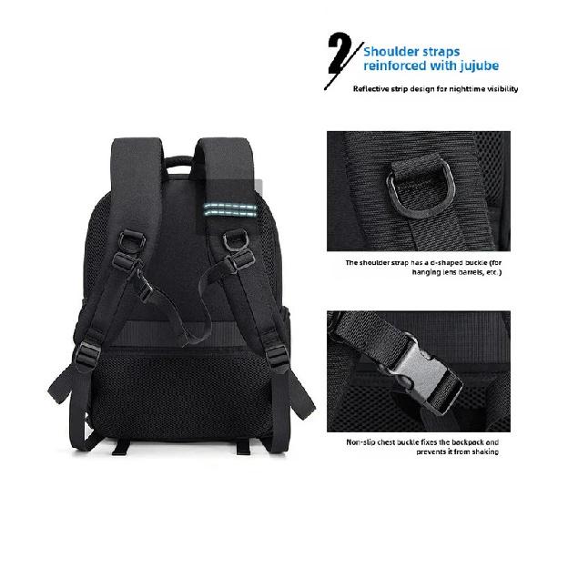 SLR-Kameratasche, Großraum-Doppelschulter-Multifunktions-Kameratasche Outdoor-Fotografie-Rucksack