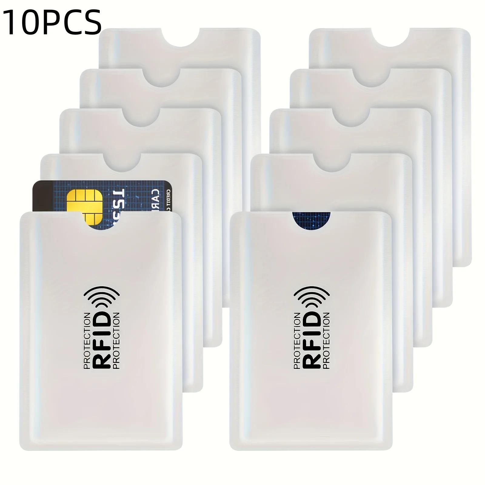 

Набор из 10 защитных чехлов для карт с RFID-блокировкой - Легкий ПВХ кошелек и держатель для паспорта, - Защита NFC для путешествий и повседневного использования