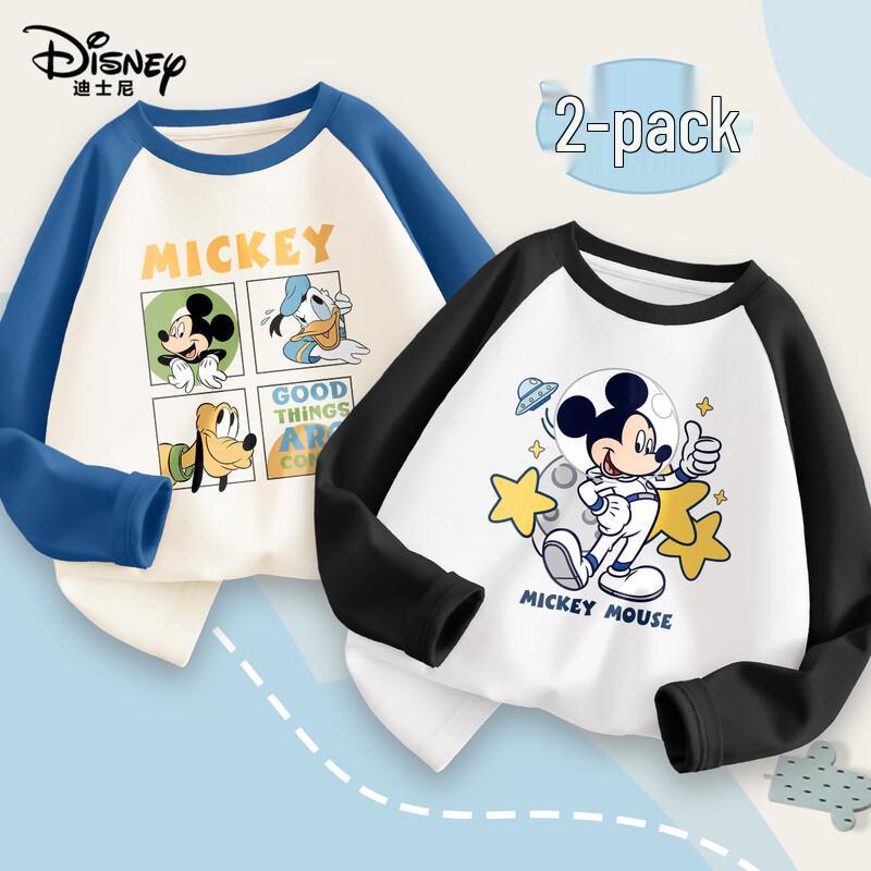 Disney Kids' 2-Pack Cotton Long-Sleeve T-Shirt Set