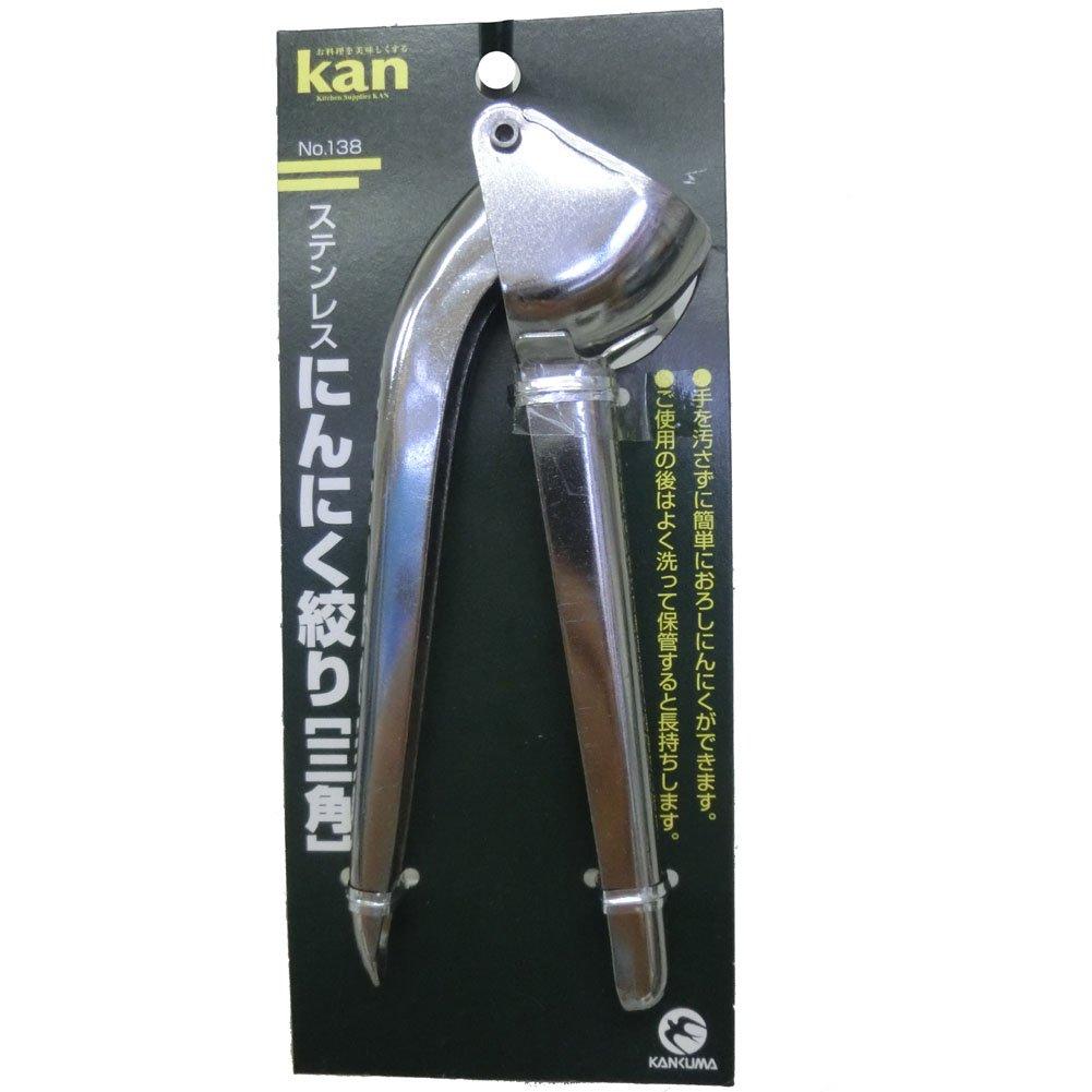 Kanda Garlic Stainless Made in Triangular 000095 Press, Steel, Japan, Shape,