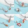 Coppergift Box Charm Luminous Beads Fits Brand Bracelet Diy Merry Christmas Fine Jewelry Pendant For Women Gift