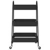 Black 3-tier Storage Trolley 42x41.5x77 Cm Steel