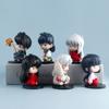 6 Teile/satz Cartoon Inuyasha Q Version Spielzeug Sesshoumaru Higurashi Kagome PVC Modell Anime Puppe Kinder Geschenk