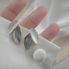Korean Sweet Elegant Grey Leaf Stud Earrings for Women Vintage Trendy Fresh Lovely Metal Leaf Earrings Women's Jewelry
