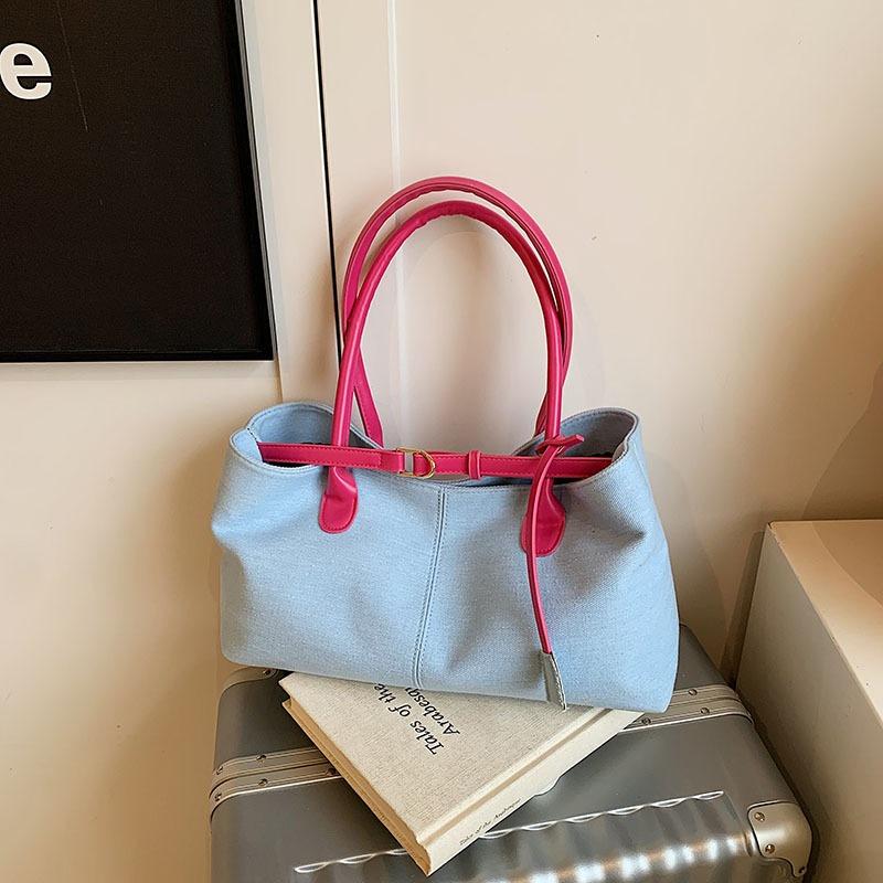 Denim Bag Women's New Casual Versatile Fashion Popular Shoulder Bag Large Capacity Commuter Tote Bag