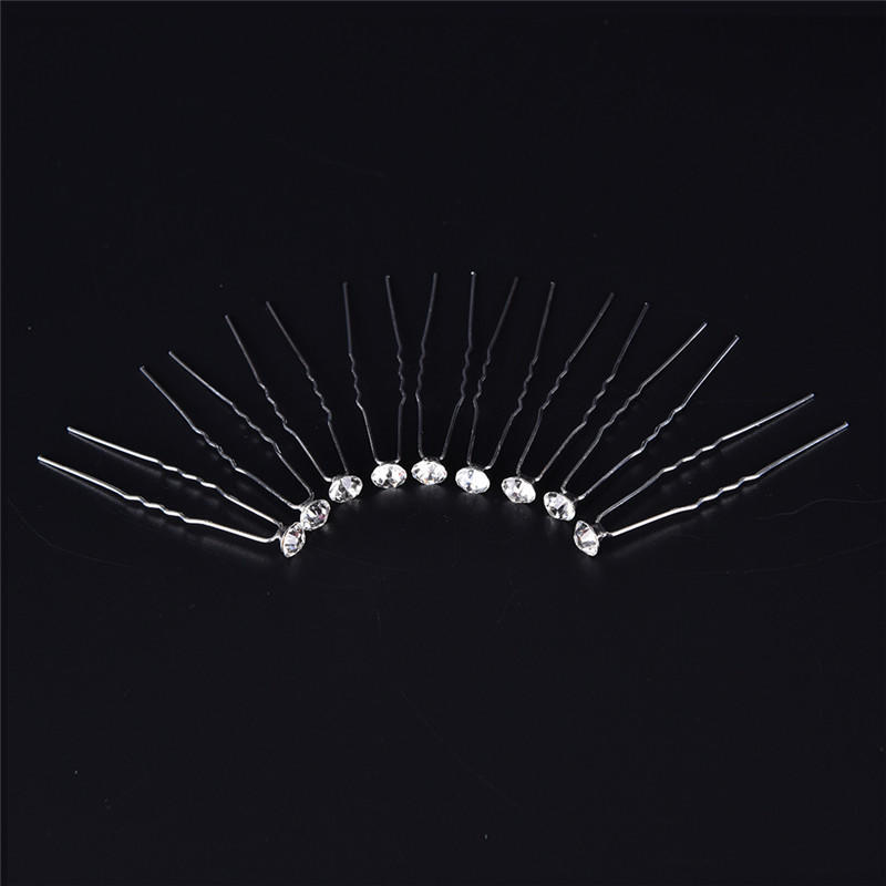 20 Stück Klar Kristall Strass Diamant Hochzeit Braut Abschlussball Haarspangen Haarnadel