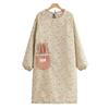 Korean Style Long-Sleeved Canvas Apron for Women - Anti-Fouling, Breathable Kitchen & Catering Overalls