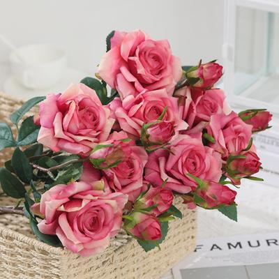 Imitationsrose Echte Haptik Kein Verwelken Frischhaltung 2 Köpfe Kunstseide