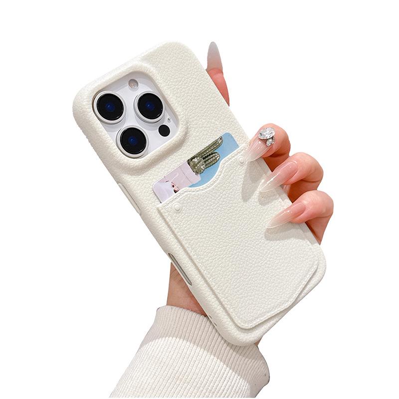 Luxurious Apple Peel Texture Card Holder Case for iPhone 16 Pro Max