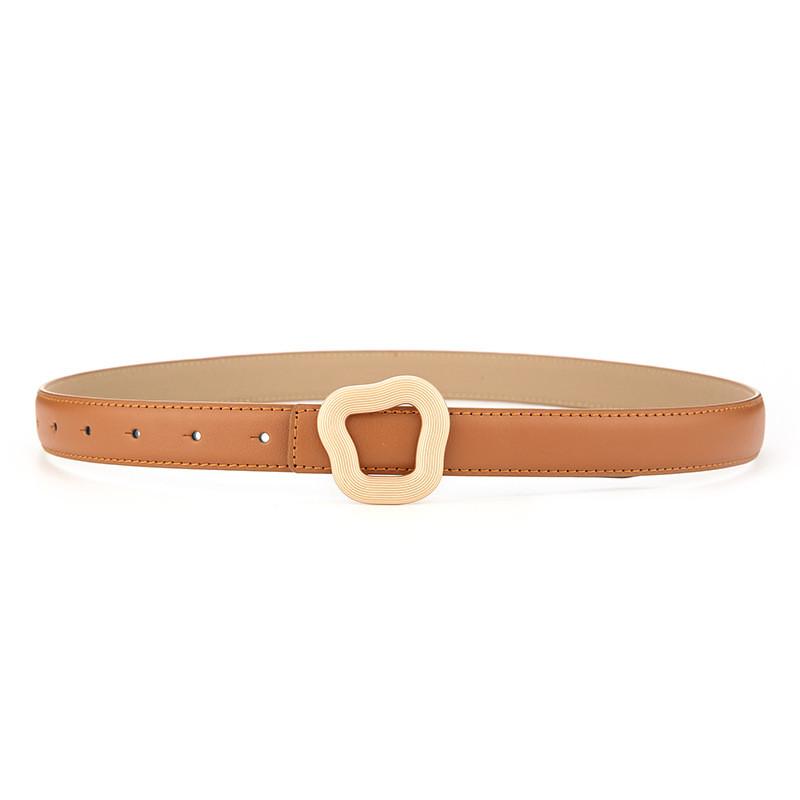 Genuine Leather Womens Belt With Silver Buckle For Casual Wear