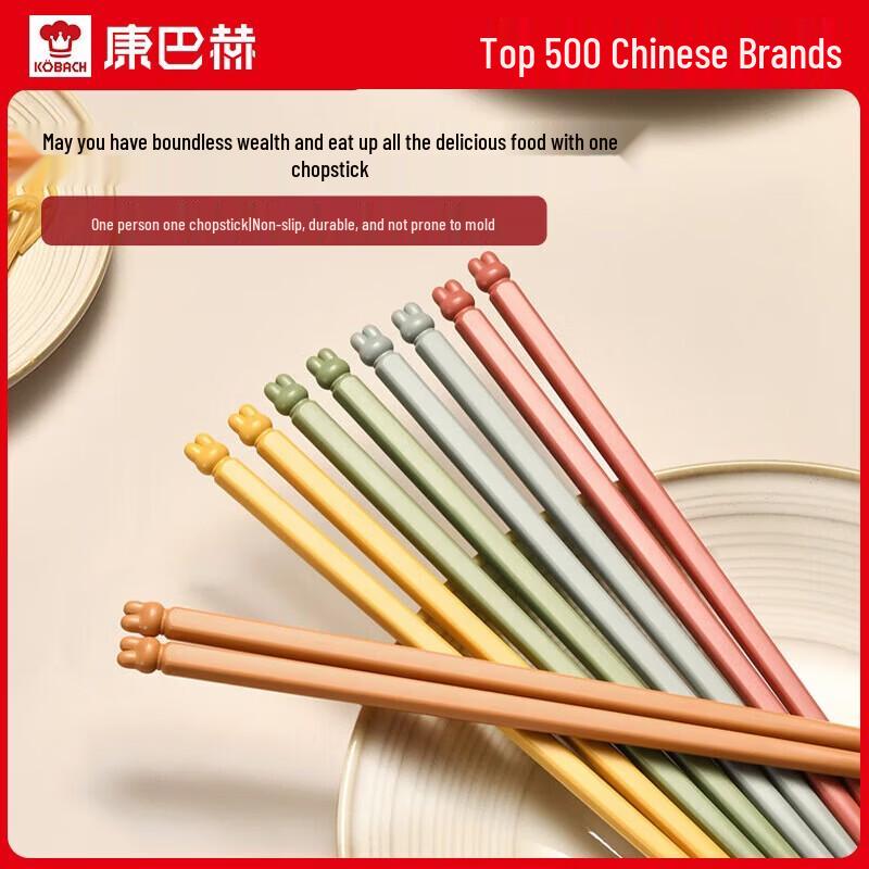 KOBACH Lucky Rabbit Five-Color Alloy Chopsticks