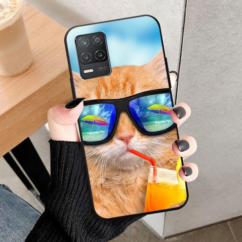 Für Realme 8 4G 5G Hülle 8 Pro Weiche Silikonhülle Für oppo Realme 8i RMX3151 Schwarzer Wolf Rückseite Für Realme 8Pro Handy Stoßfänger