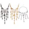 Multilevel Skull Tassel Necklace Skull Collar Clavicle Chain Horror Necklace Fashion Jewelry Punk Halloween Necklace