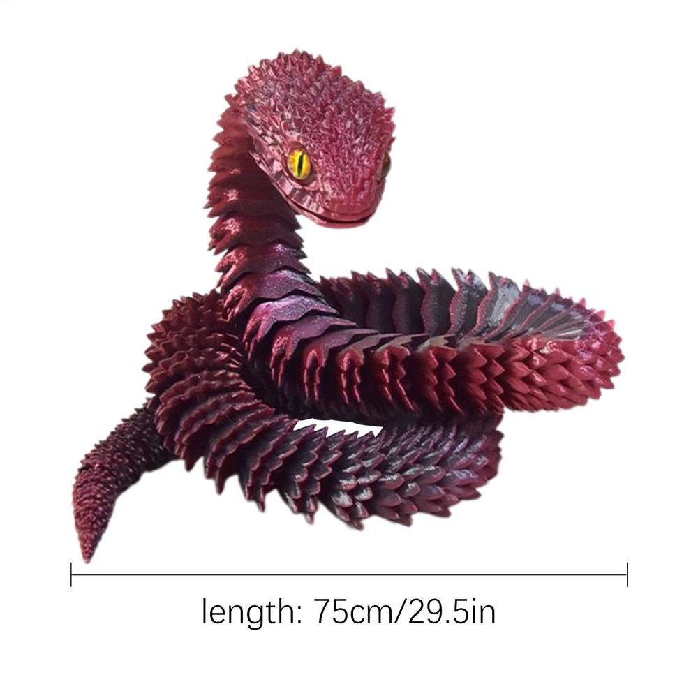 Articulated Snake Fidget Toys 2.5 Ft Realistic 3D Printed Snake Animal toys Ornament for Birthday Easter Basket Desk Decor Home