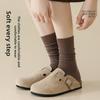 5 Pairs of Female Autumn and Winter Pure Color Warm Boneless Sweat Absorption Breathable Plus Long Pile Socks