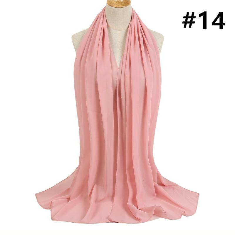 Chiffon Headscarf Monochrome Versatile Bubble Pearl Chiffon Yarn Headscarf Women's Solid Color Shawl Hot Sale