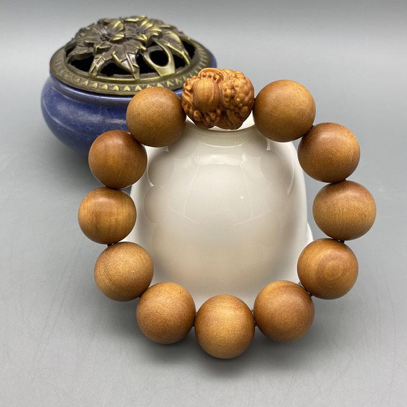 Barbie Sandalwood Bracelet 2.0: Single Strand Prayer Beads for Men and Women - Wooden Handicraft