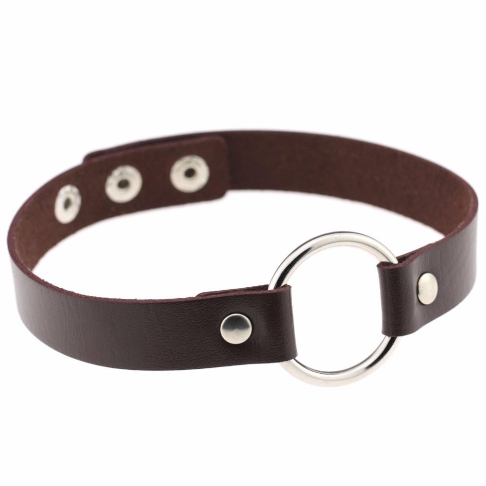 Black gothic choker punk leather choker rock collar women goth choker necklace fashion jewelry