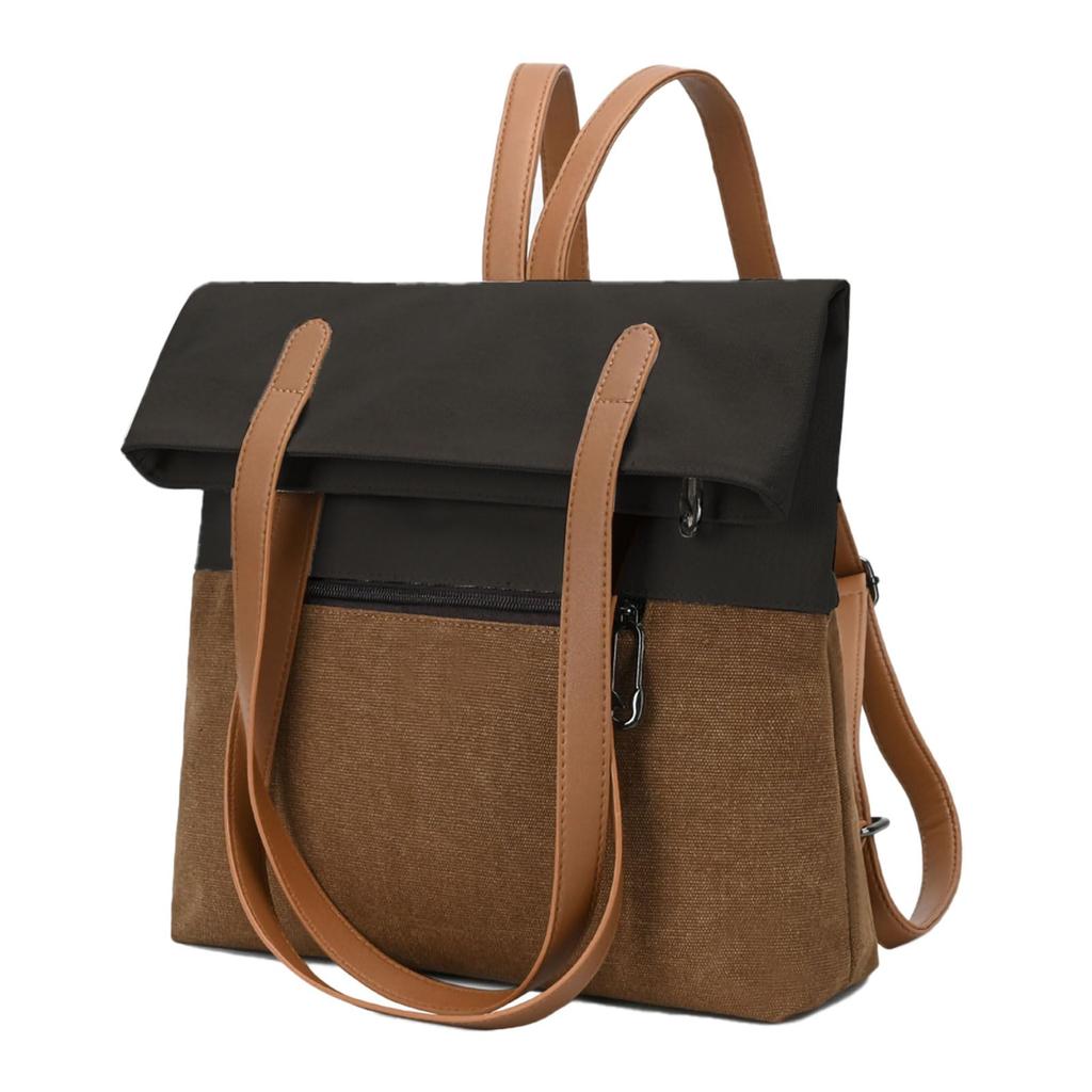 FairyPomu Tote Backpack, Casual Backpack, 2-Way Canvas Business Backpack, Shoulder Bag, Multifunctional, A4 Size, Commuter, School, Women's, Men's