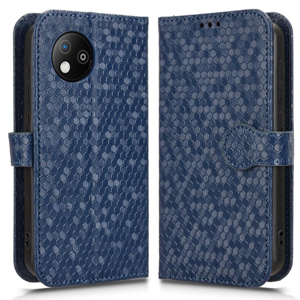 For ZTE Blade A35 Lite/A35 Core Wallet Case Dot Pattern Imprint PU Leather Phone Cover